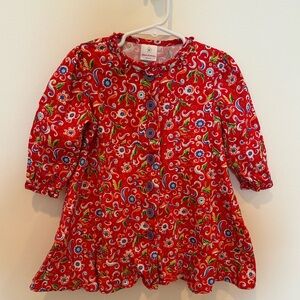 Hanna Andersson button front dress girls size 80 18-24 months